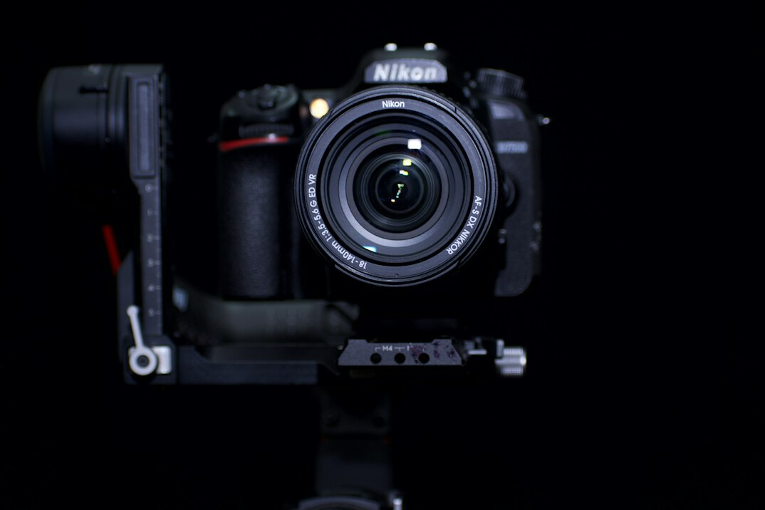 Cinema camera on a rig with a follow focus