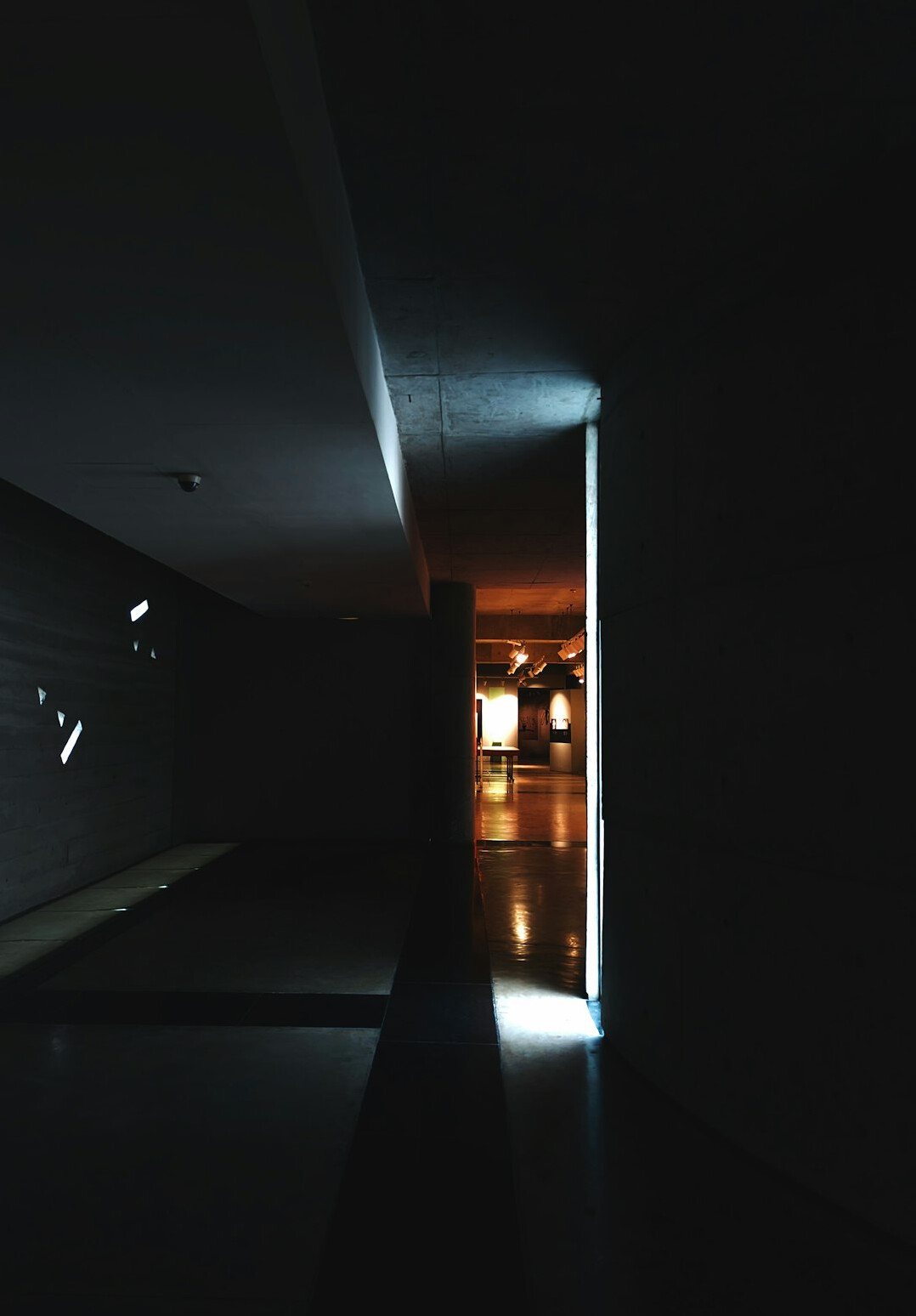 Cinema projector beam in a dark room